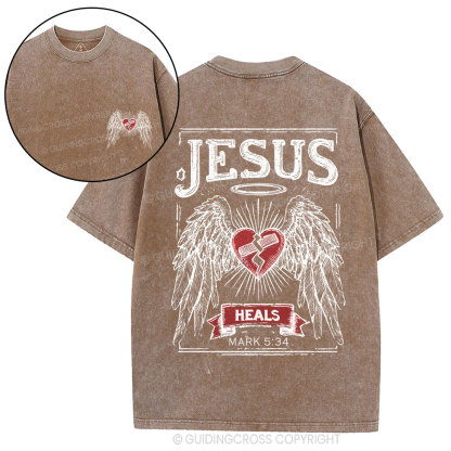 Jesus Heals Christian Washed T-Shirt