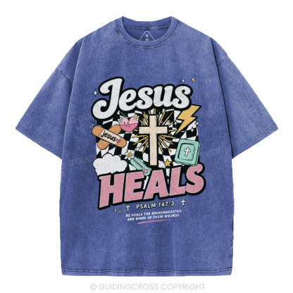 Jesus Heals Christian Washed T-Shirt