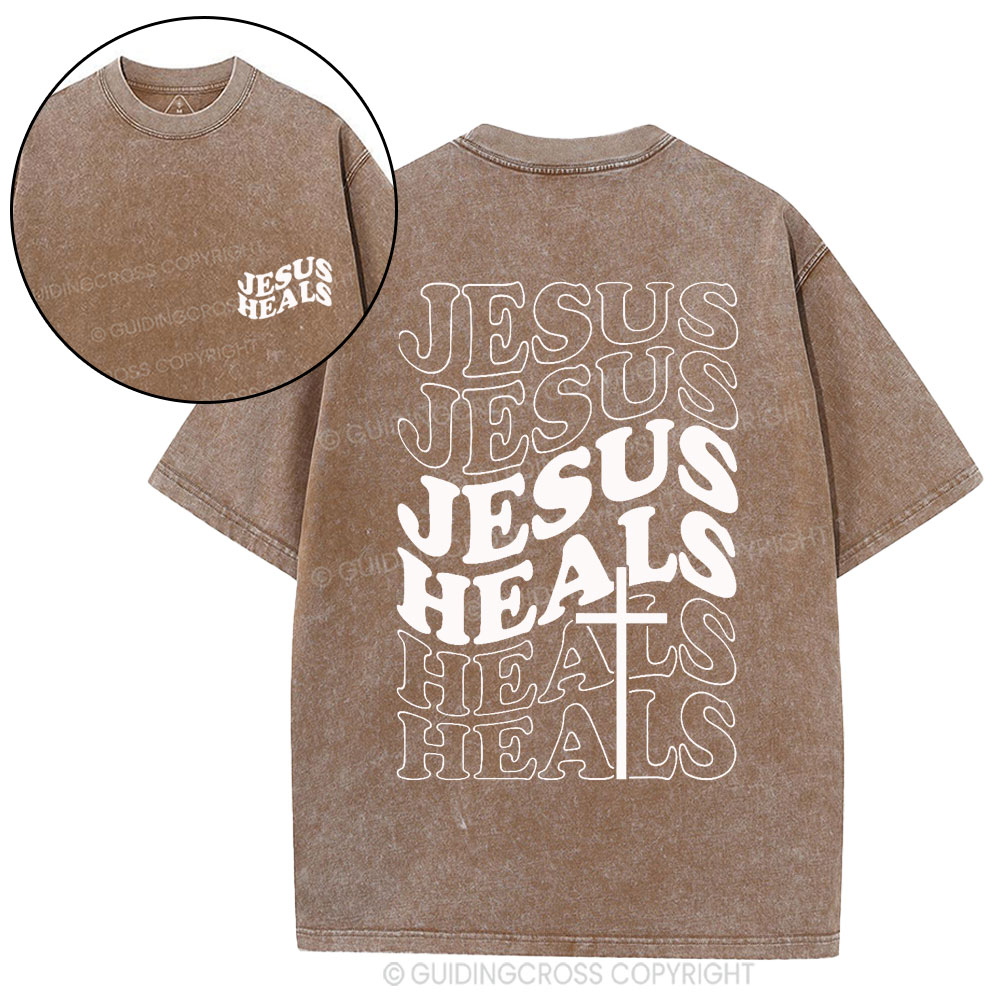 Jesus Heals Christian Washed T-Shirt