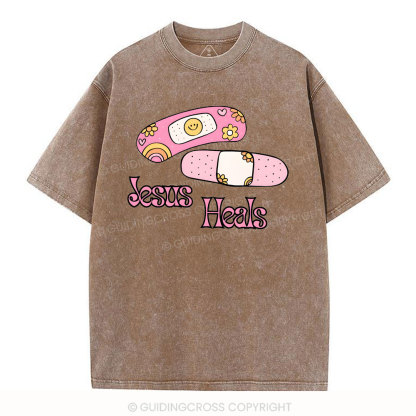 Jesus Heals Christian Washed T-Shirt
