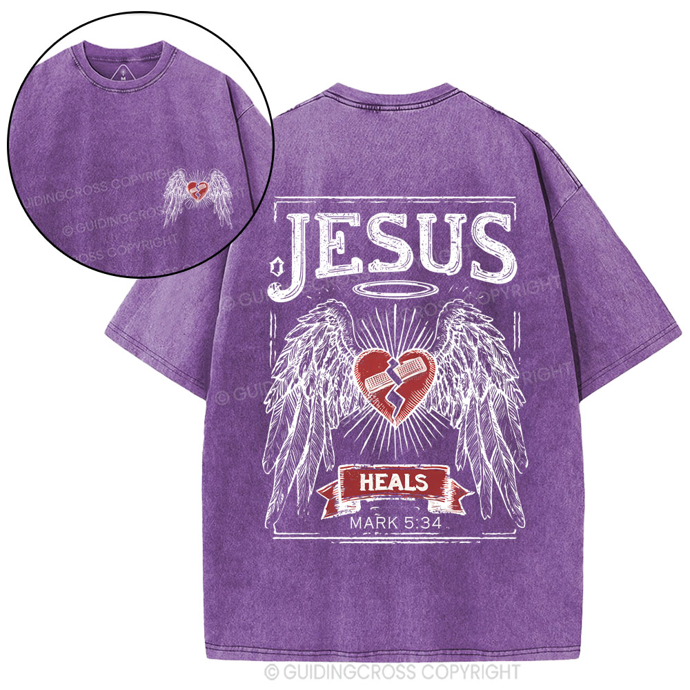 Jesus Heals Christian Washed T-Shirt