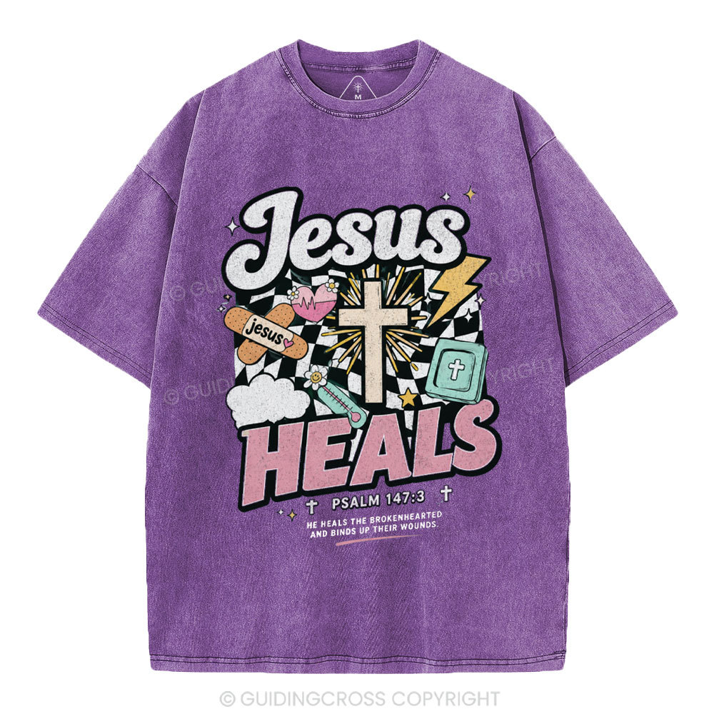 Jesus Heals Christian Washed T-Shirt