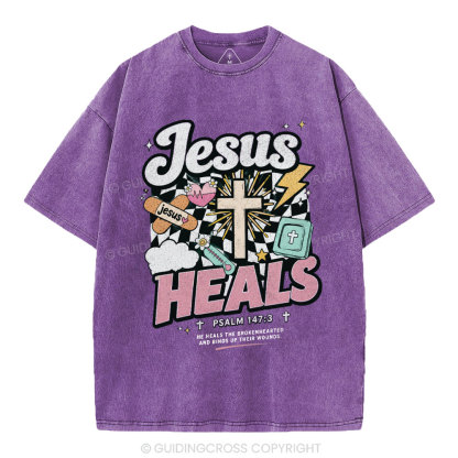 Jesus Heals Christian Washed T-Shirt