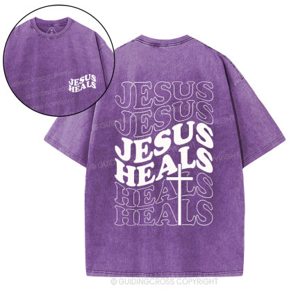 Jesus Heals Christian Washed T-Shirt