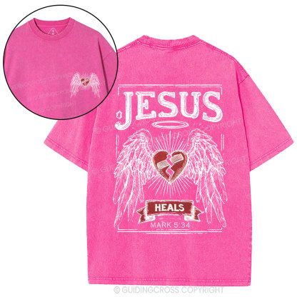 Jesus Heals Christian Washed T-Shirt