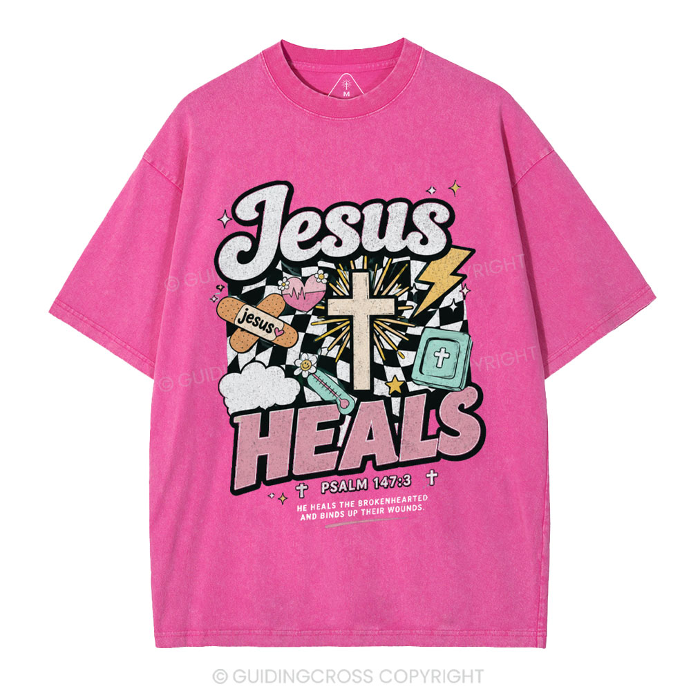 Jesus Heals Christian Washed T-Shirt