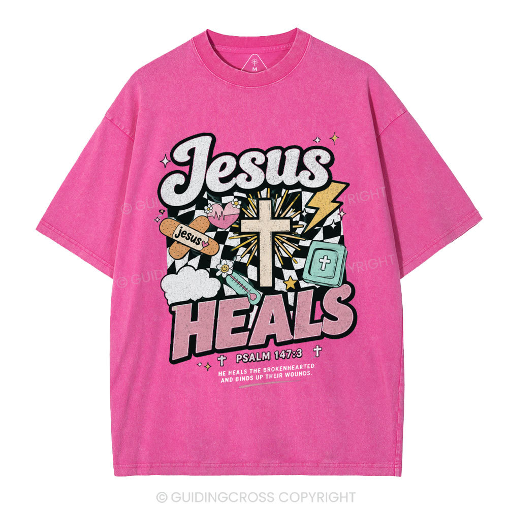 Jesus Heals Christian Washed T-Shirt