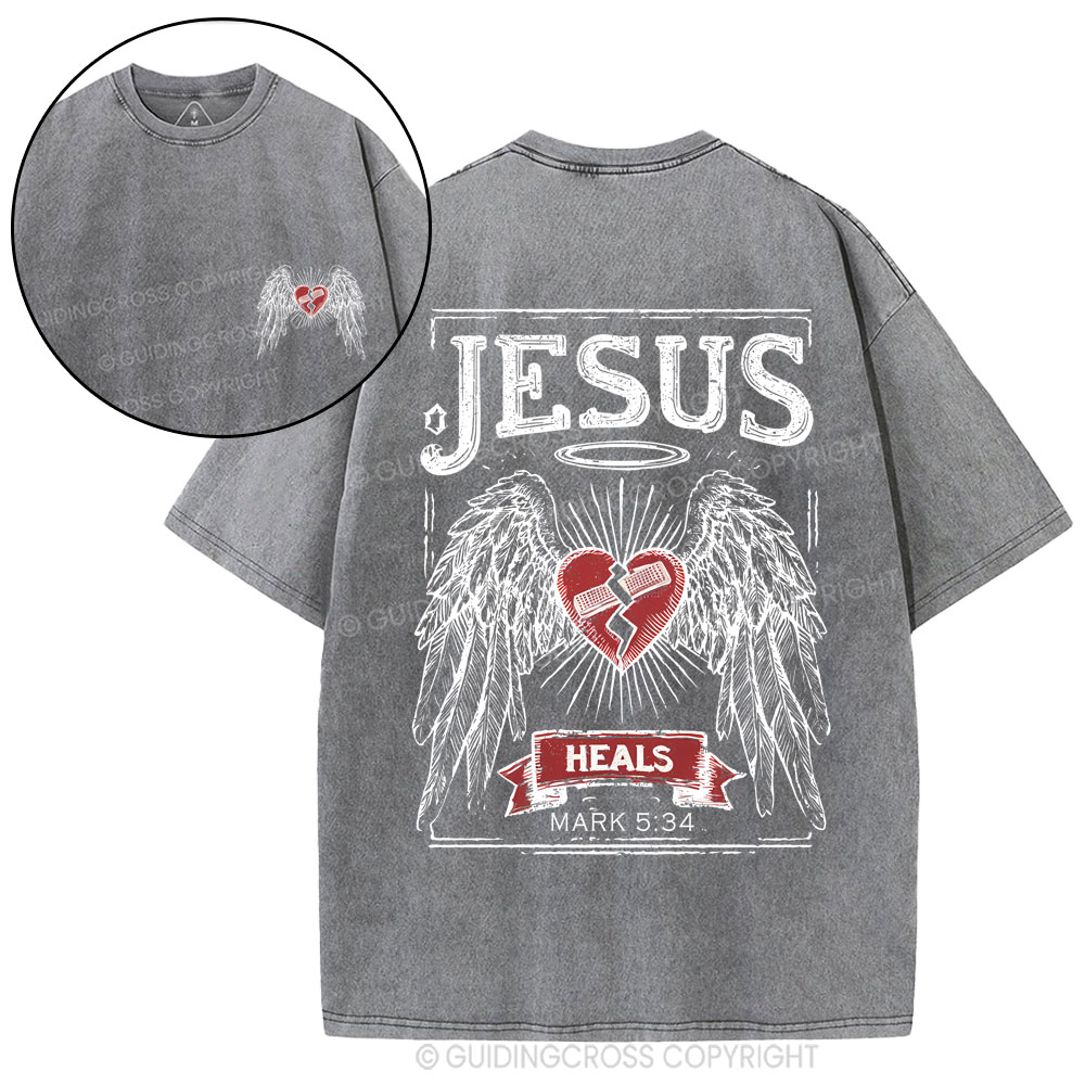 Jesus Heals Christian Washed T-Shirt