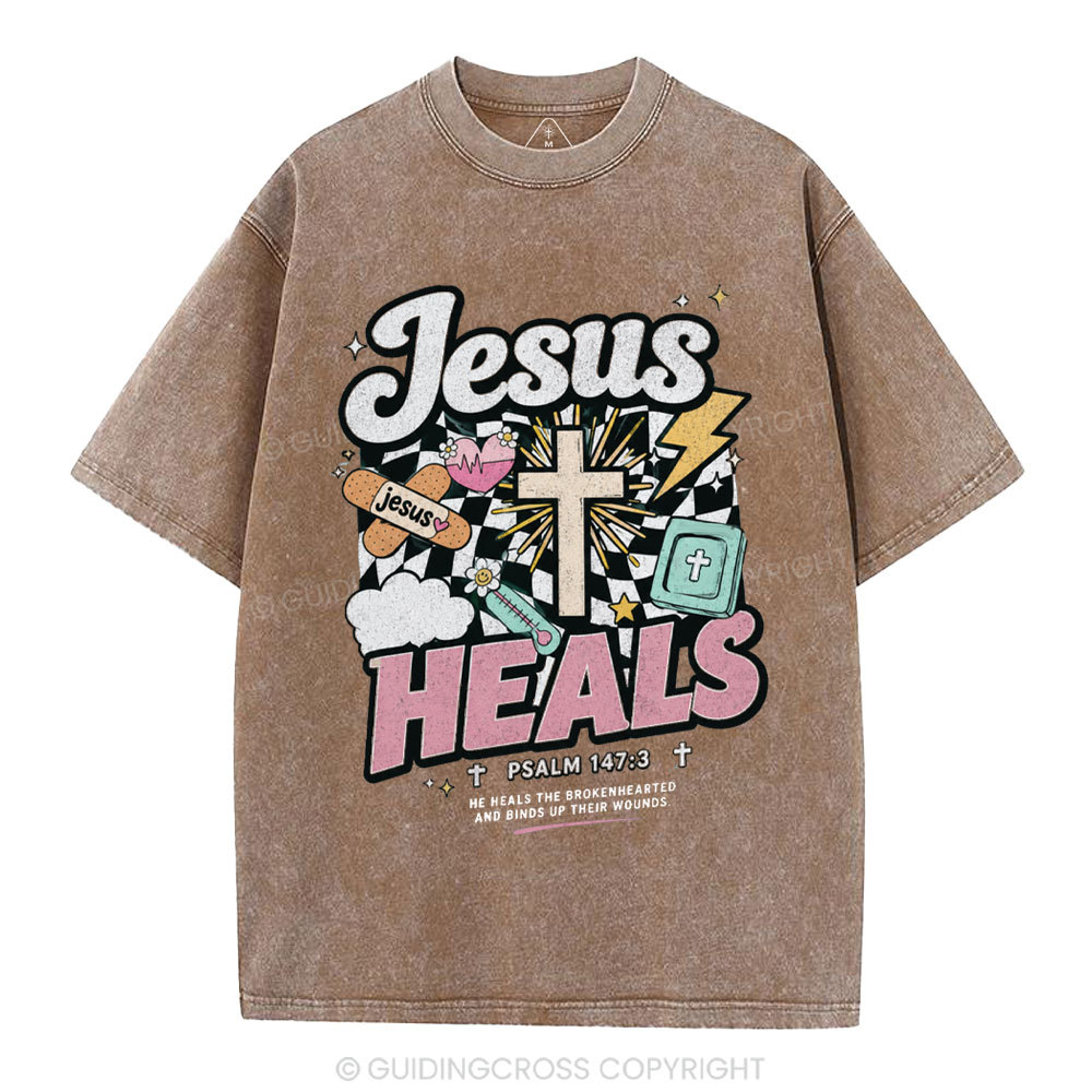 Jesus Heals Christian Washed T-Shirt