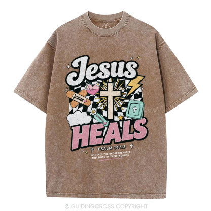 Jesus Heals Christian Washed T-Shirt