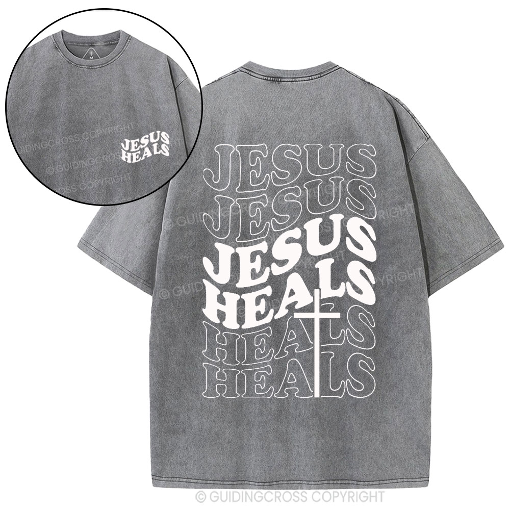 Jesus Heals Christian Washed T-Shirt