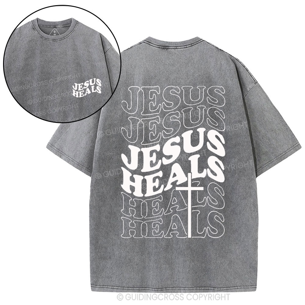 Jesus Heals Christian Washed T-Shirt
