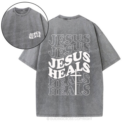 Jesus Heals Christian Washed T-Shirt