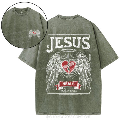 Jesus Heals Christian Washed T-Shirt