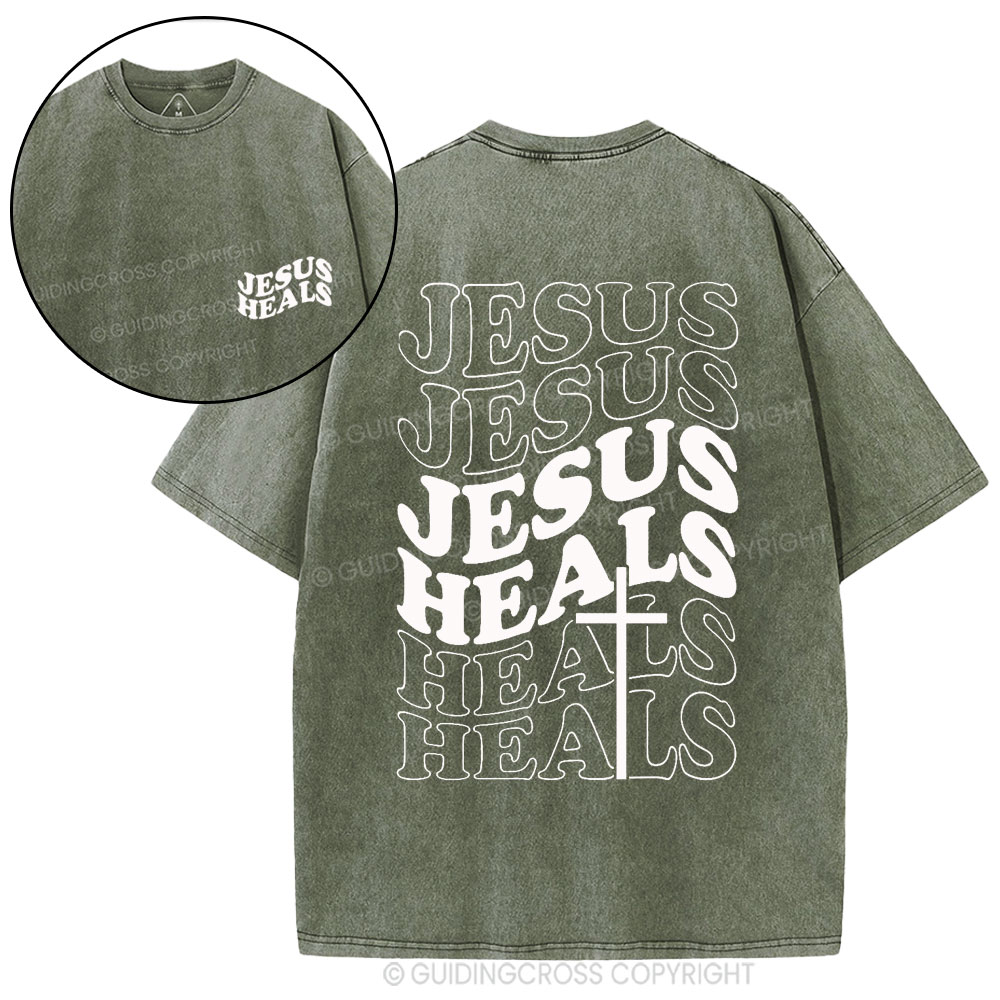 Jesus Heals Christian Washed T-Shirt