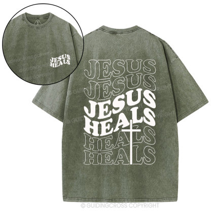 Jesus Heals Christian Washed T-Shirt