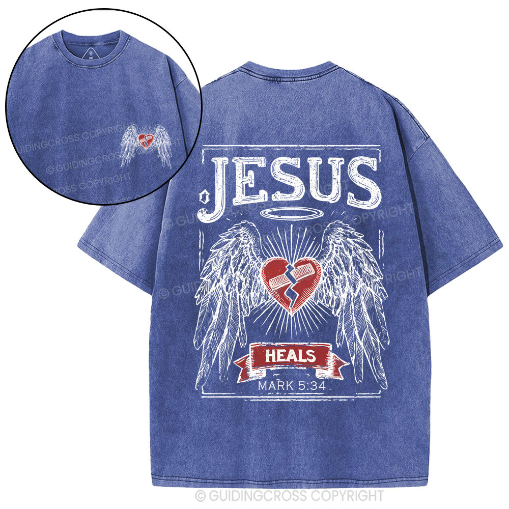 Jesus Heals Christian Washed T-Shirt