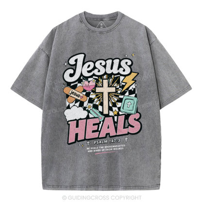 Jesus Heals Christian Washed T-Shirt