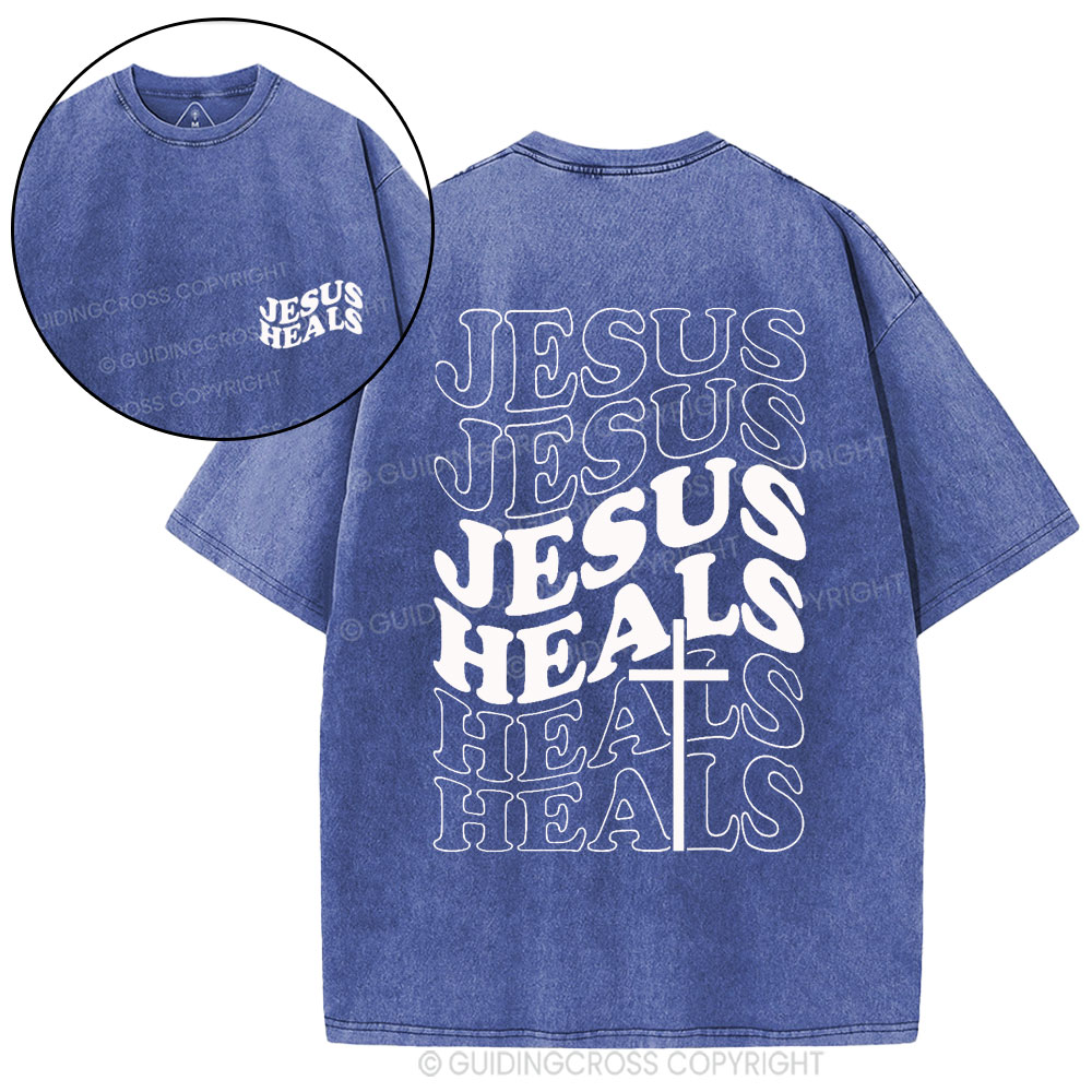 Jesus Heals Christian Washed T-Shirt
