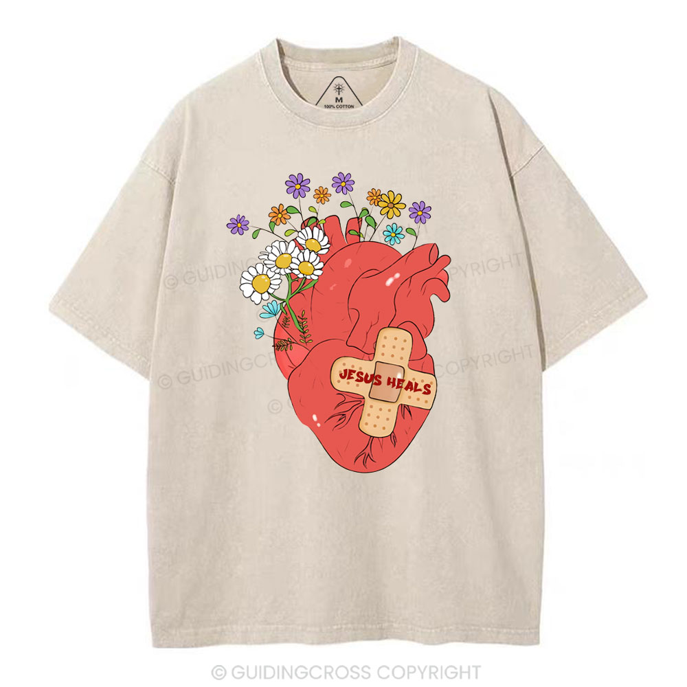 Jesus Heals Christian Washed T-Shirt