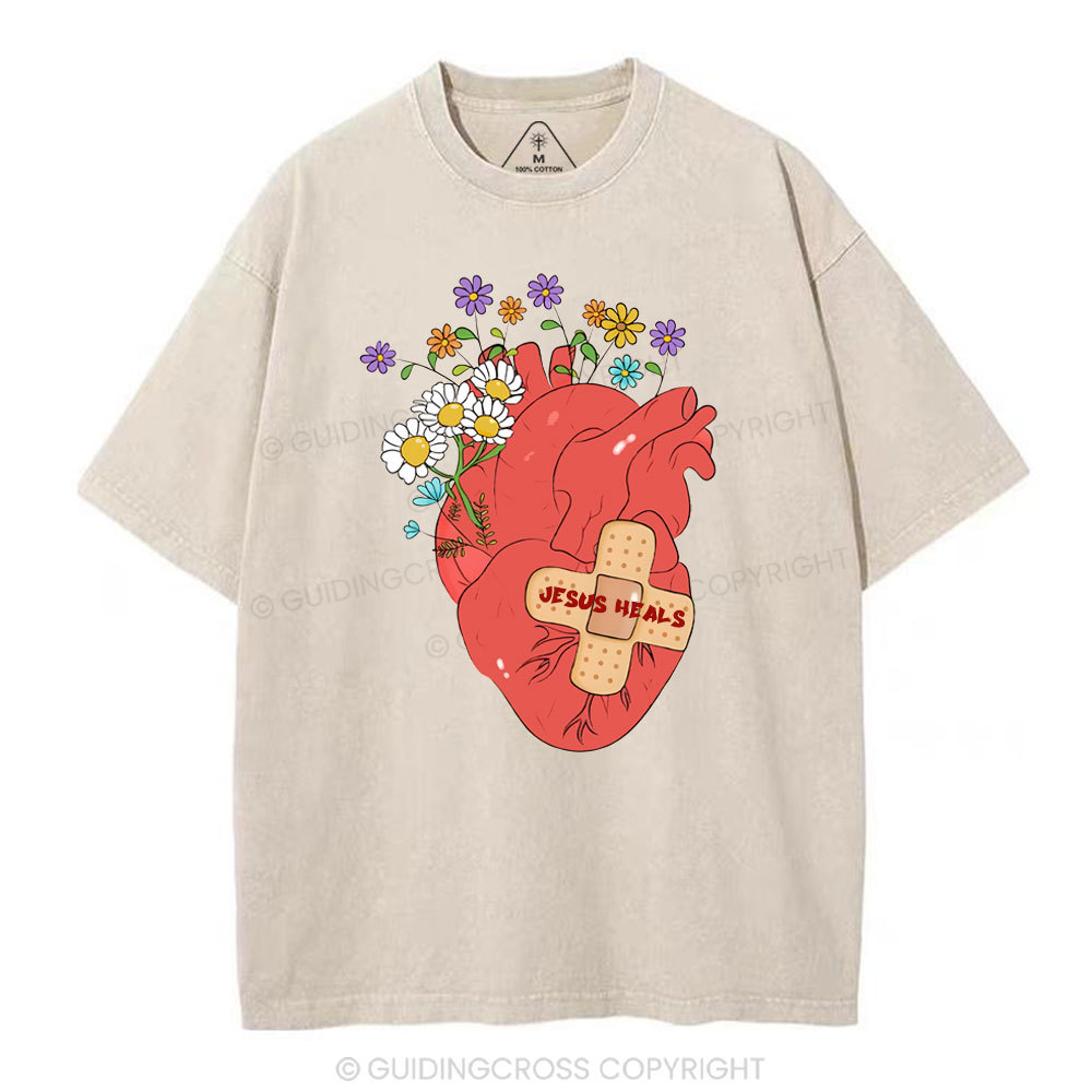 Jesus Heals Christian Washed T-Shirt