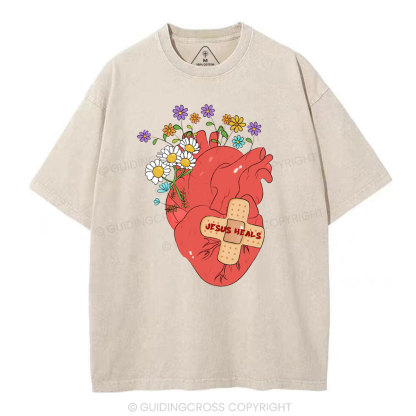 Jesus Heals Christian Washed T-Shirt