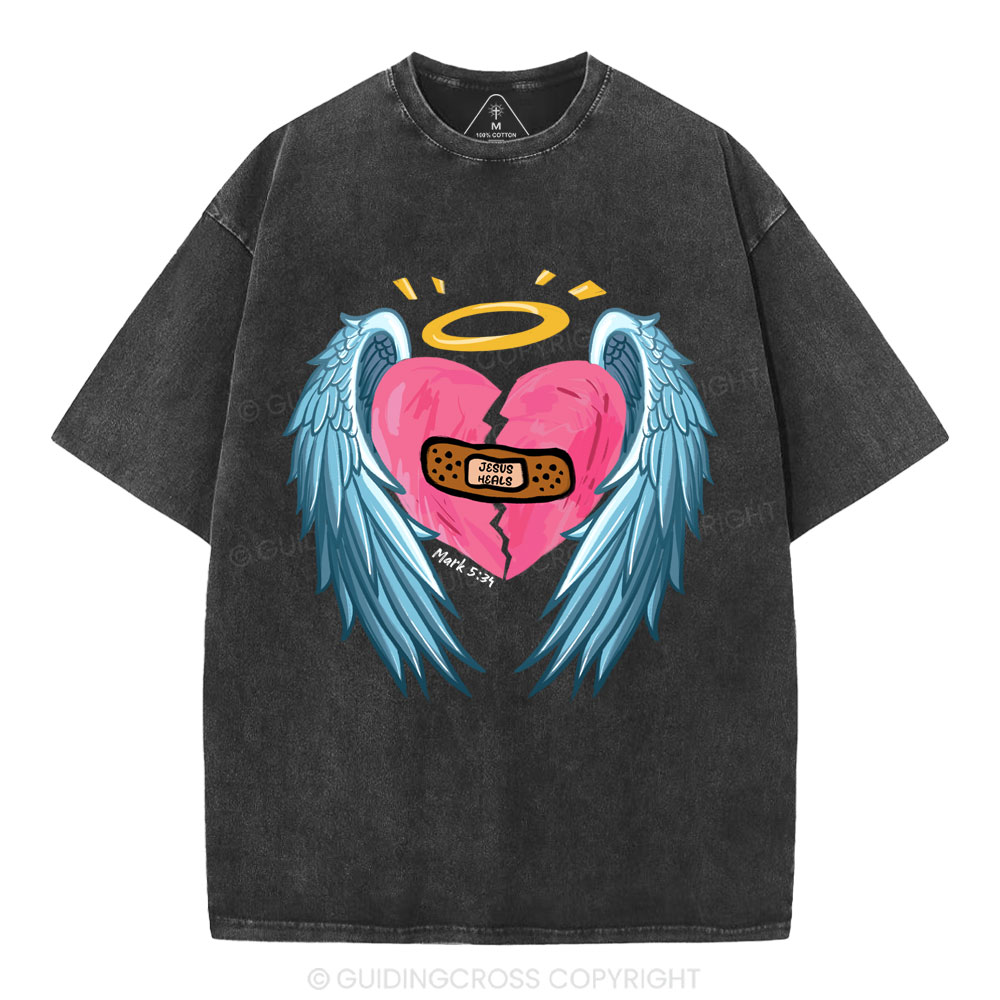 Jesus Heals Christian Washed T-Shirt