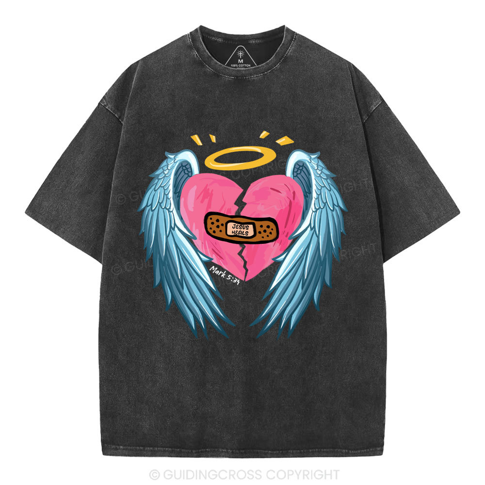 Jesus Heals Christian Washed T-Shirt
