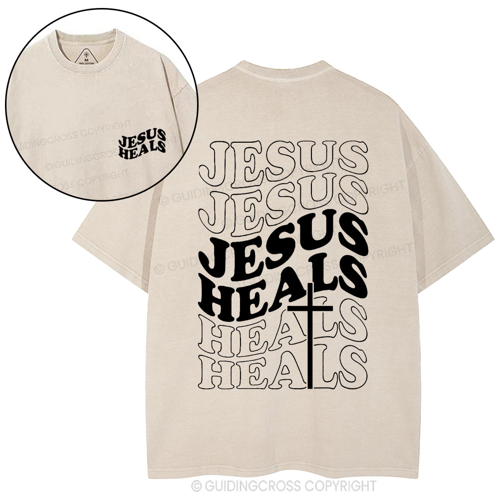 Jesus Heals Christian Washed T-Shirt