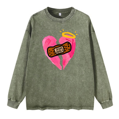 Jesus Heals Chrisytian Washed Long Sleeve T-Shirt