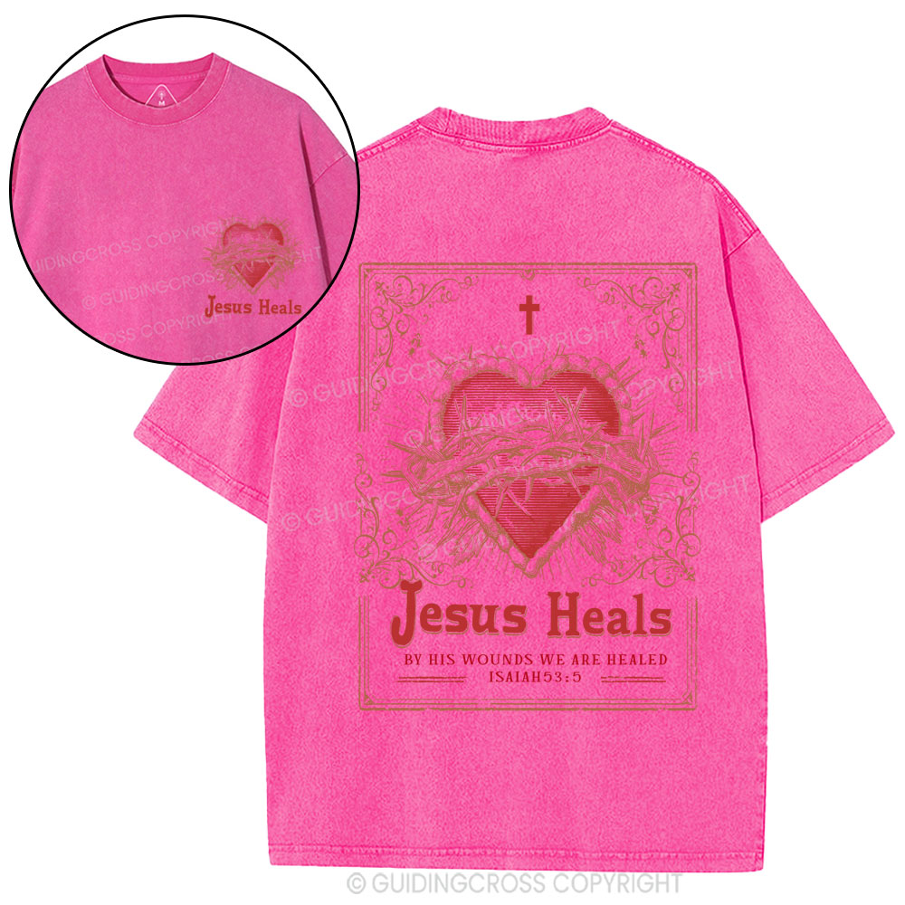 Jesus Heals Chrsitian Washed T-Shirt