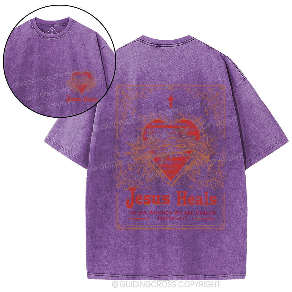 Jesus Heals Chrsitian Washed T-Shirt