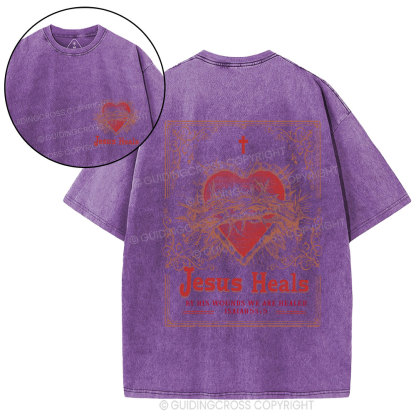 Jesus Heals Chrsitian Washed T-Shirt