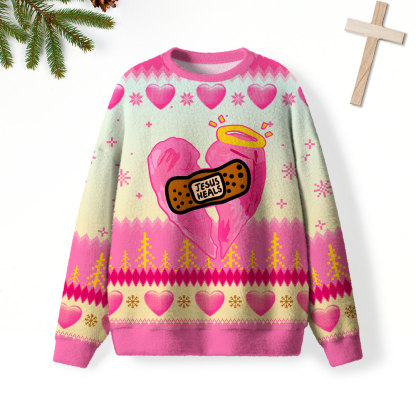 Jesus Heals Furry Christian Lightweight Sweater