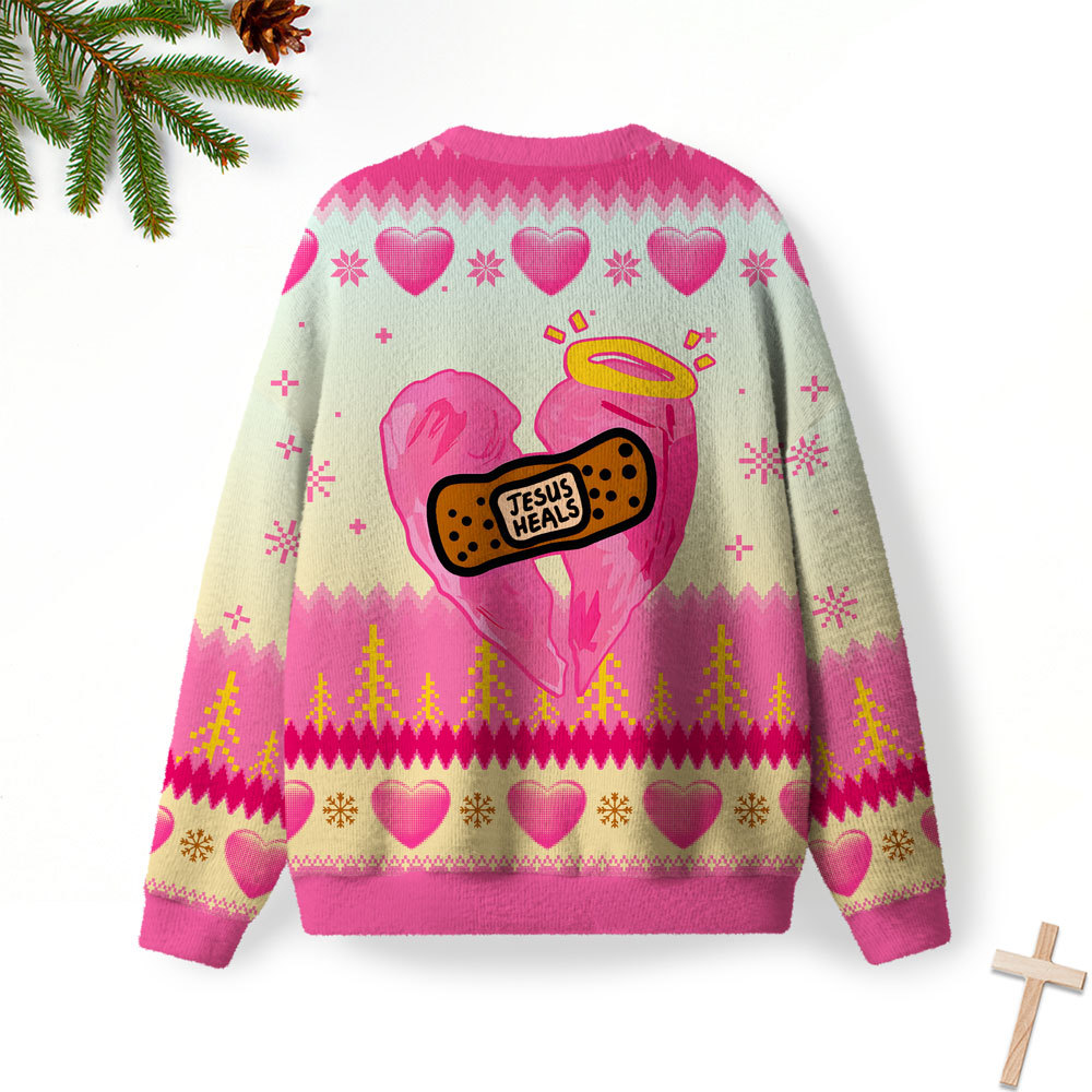 Jesus Heals Furry Christian Lightweight Sweater
