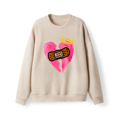 Jesus Heals Broken Heart Christian Lightweight Sweater