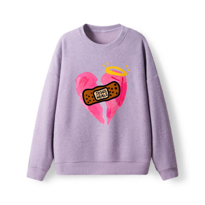 Jesus Heals Broken Heart Christian Lightweight Sweater