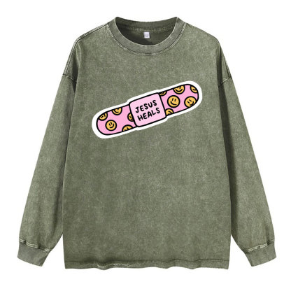 Jesus Heals Washed Long Sleeve T-Shirt