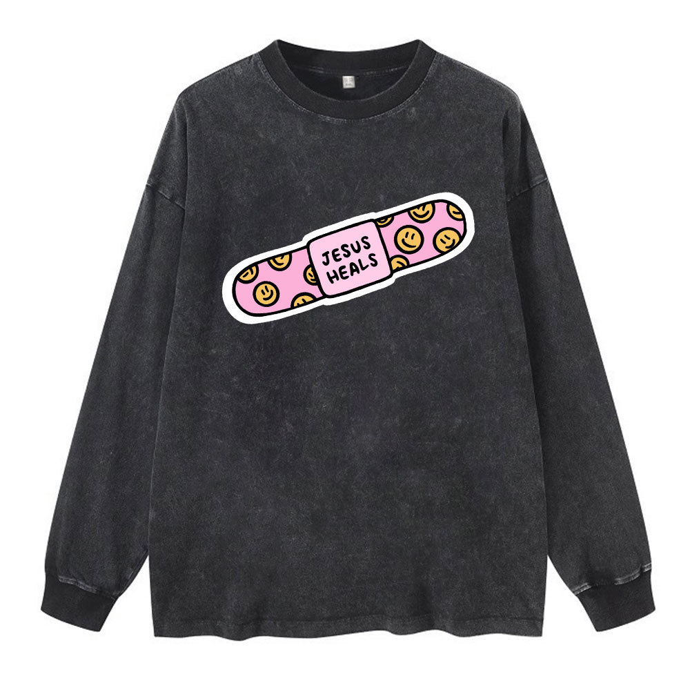 Jesus Heals Washed Long Sleeve T-Shirt