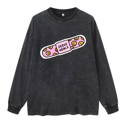Jesus Heals Washed Long Sleeve T-Shirt