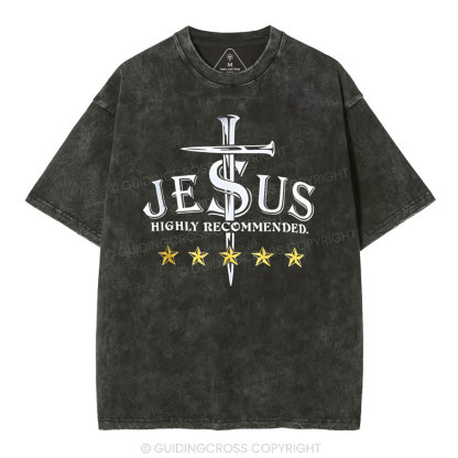 Jesus Highly Recommended Christian Washed T-Shirt