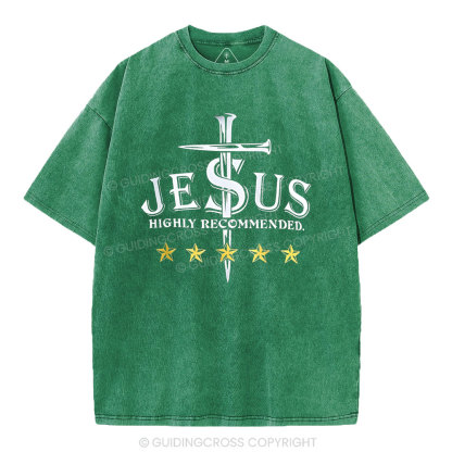 Jesus Highly Recommended Christian Washed T-Shirt
