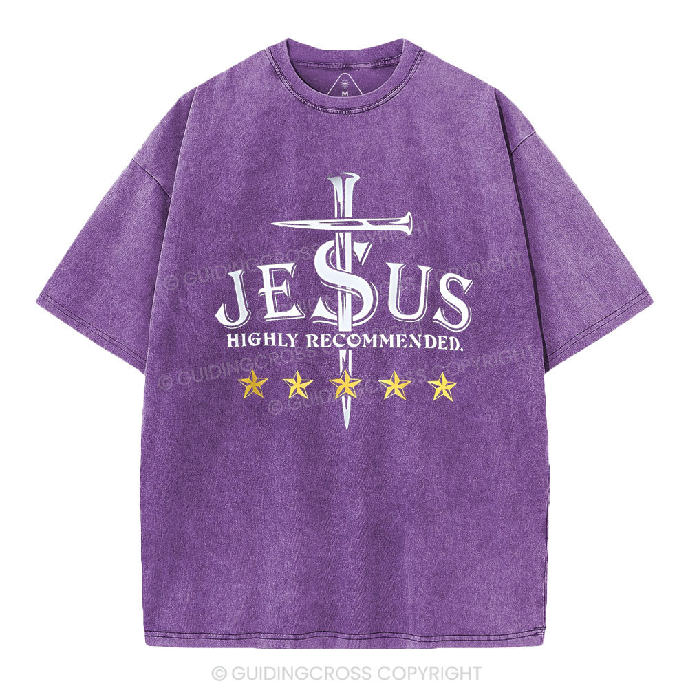 Jesus Highly Recommended Christian Washed T-Shirt