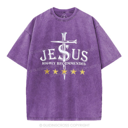 Jesus Highly Recommended Christian Washed T-Shirt