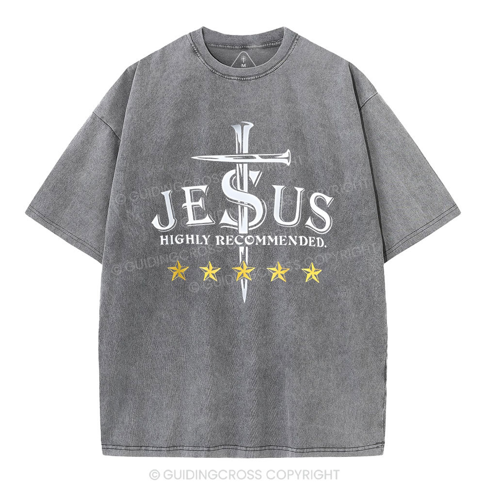Jesus Highly Recommended Christian Washed T-Shirt