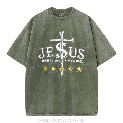 Jesus Highly Recommended Christian Washed T-Shirt