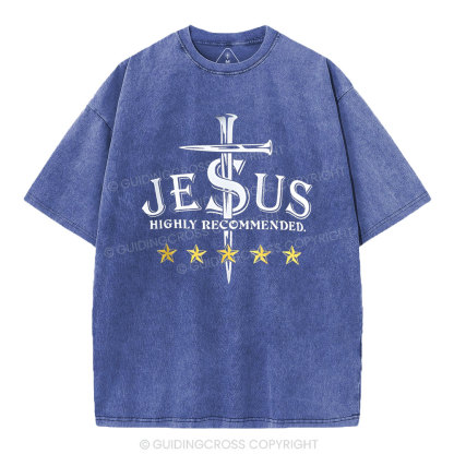 Jesus Highly Recommended Christian Washed T-Shirt