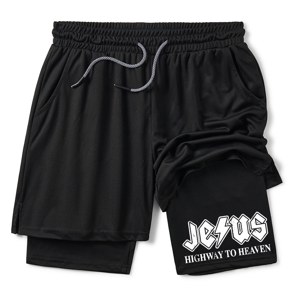 Jesus Highway To Heaven Christian Performance Shorts