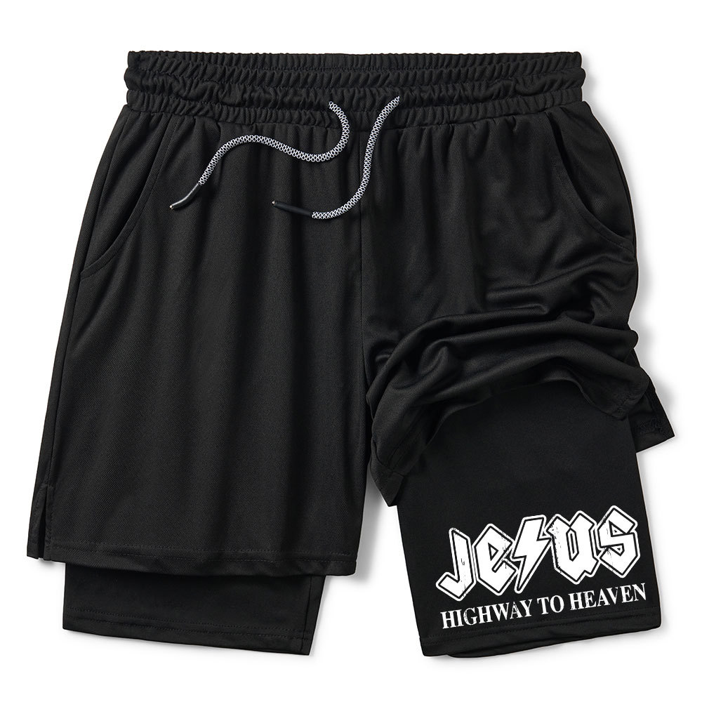 Jesus Highway To Heaven Christian Performance Shorts