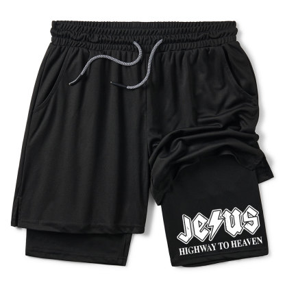 Jesus Highway To Heaven Christian Performance Shorts